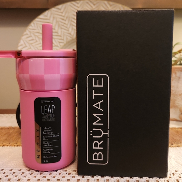 BRUMATE Other - Brumate PINK CHECKER 12oz Leap Kids Cup Limited Edition